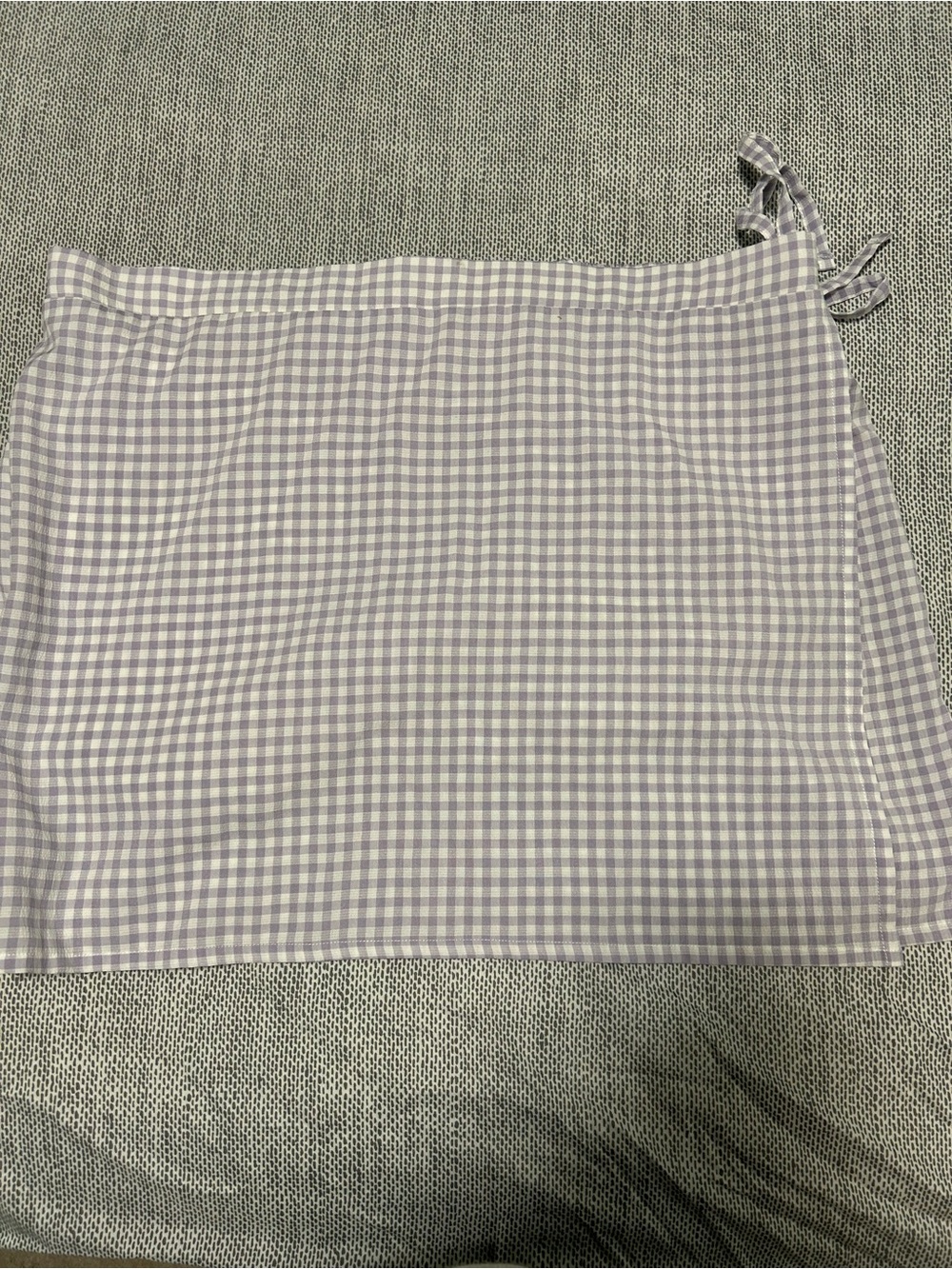 Gingham Tie-Side Mini Skirt in Light Purple
